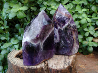 Polished Chevron Amethyst Points x 2 From Ankazobe, Madagascar