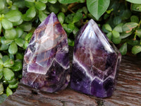 Polished Chevron Amethyst Points x 2 From Ankazobe, Madagascar