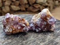 Natural Dark Amethyst Spirit Quartz Clusters x 12 From Boekenhouthoek, South Africa