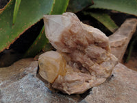 Natural Smokey Phantom Quartz Clusters x 3 From Luena, Congo