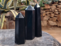 Polished Black Basalt Points x 3 From Antsirabe, Madagascar