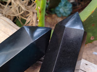 Polished Black Basalt Points x 3 From Antsirabe, Madagascar