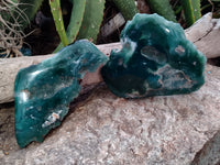 Polished On One Side Emerald Mtorolite Plates x 4 From Mutorashanga, Zimbabwe