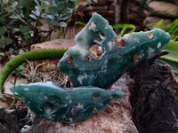 Polished On One Side Emerald Mtorolite Plates x 4 From Mutorashanga, Zimbabwe