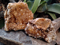 Natural Limonite Quartz Clusters x 3 From Solwezi, Zambia