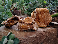 Natural Limonite Quartz Clusters x 3 From Solwezi, Zambia