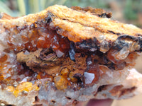 Natural Limonite Quartz Clusters x 3 From Solwezi, Zambia