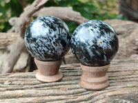 Polished Gabbro Merlinite Sphere's x 4 From Ambatofinandrahana, Madagascar