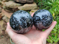 Polished Gabbro Merlinite Sphere's x 4 From Ambatofinandrahana, Madagascar