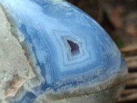 Polished Blue Lace Agate Geodes x 1 From Nsanje, Malawi