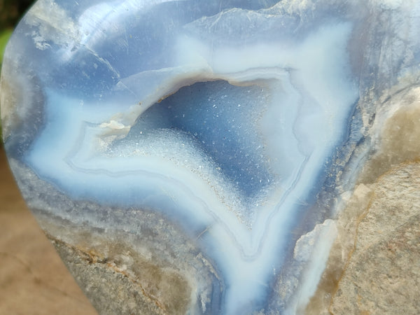 Polished Blue Lace Agate Geodes x 1 From Nsanje, Malawi