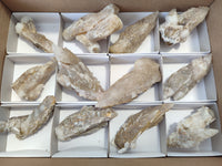 Natural Drusy Quartz Coated Calcite Pseudomorph Specimens x 12 From Alberts Mountain, Lesotho