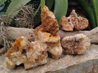 Natural Limonite Quartz Clusters x 5 From Solwezi, Zambia