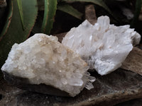 Natural White Quartz Clusters x 3 From Madagascar