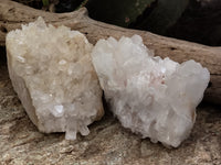 Natural White Quartz Clusters x 3 From Madagascar