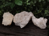 Natural White Quartz Clusters x 3 From Madagascar