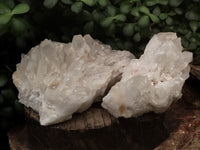 Natural White Quartz Clusters x 3 From Madagascar