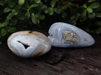 Polished Blue Lace Agate Geodes x 6 From Nsanje, Malawi