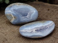 Polished Blue Lace Agate Geodes x 6 From Nsanje, Malawi