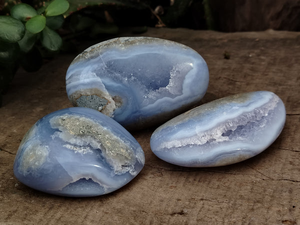 Polished Blue Lace Agate Geodes x 6 From Nsanje, Malawi