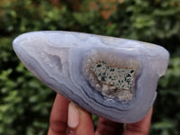 Polished Blue Lace Agate Geodes x 6 From Nsanje, Malawi