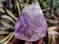 Polished Smokey Amethyst Window Enhydro Quartz Crystals x 4 From Akansobe, Madagascar