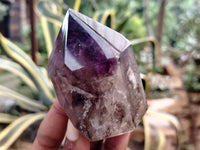 Polished Smokey Amethyst Window Enhydro Quartz Crystals x 4 From Akansobe, Madagascar