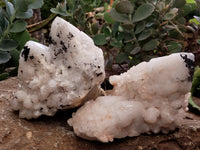 Natural White Cascading Quartz Clusters x 2 From Madagascar