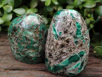 Polished Emerald Mica In Matrix Standing Free Forms x 4 From Mutoko, Zimbabwe