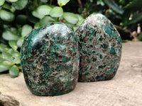 Polished Emerald Mica In Matrix Standing Free Forms x 4 From Mutoko, Zimbabwe