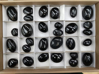 Polished Black Tourmaline Palm Stones x 29 From Madagascar