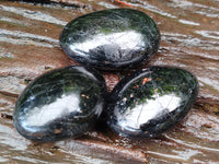 Polished Black Tourmaline Palm Stones x 29 From Madagascar