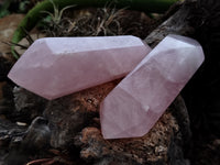 Polished Double Terminated Rose Quartz Points x 6 From Ambatondrazaka, Madagascar