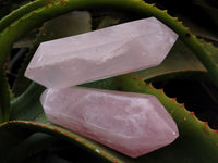 Polished Double Terminated Rose Quartz Points x 6 From Ambatondrazaka, Madagascar