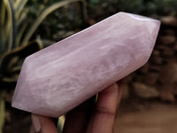 Polished Double Terminated Rose Quartz Points x 6 From Ambatondrazaka, Madagascar