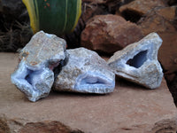 Natural Blue Lace Agate Geodes x 12 From Nsanje, Malawi