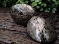 Polished Rare Pharaoh Stone Pyrite in Basalt Palm Stones x 6 Iron Duke Mine, Zimbabwe