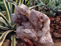 Polished Red Hematoid Phantom Quartz Clusters x 2 From Karoi, Zimbabwe