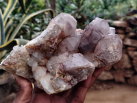 Polished Red Hematoid Phantom Quartz Clusters x 2 From Karoi, Zimbabwe