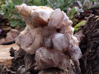 Polished Red Hematoid Phantom Quartz Clusters x 2 From Karoi, Zimbabwe