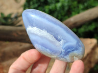 Polished Blue Lace Agate Geodes x 6 From Nsanje, Malawi