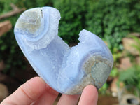 Polished Blue Lace Agate Geodes x 6 From Nsanje, Malawi