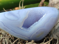 Polished Blue Lace Agate Geodes x 6 From Nsanje, Malawi