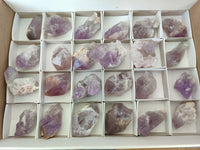 Natural Jacaranda Amethyst Single Quartz Crystals x 24 From Mumbwa, Zambia