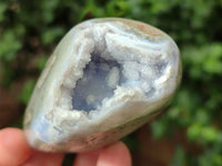 Polished Blue Lace Agate Standing Free Forms x 4 From Nsanje, Malawi