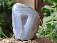 Polished Blue Lace Agate Standing Free Forms x 4 From Nsanje, Malawi