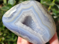 Polished Blue Lace Agate Standing Free Forms x 4 From Nsanje, Malawi