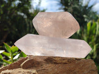 Polished Double Terminated Rose Quartz Points x 6 From Ambatondrazaka, Madagascar