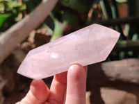 Polished Double Terminated Rose Quartz Points x 6 From Ambatondrazaka, Madagascar