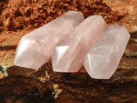 Polished Double Terminated Rose Quartz Points x 6 From Ambatondrazaka, Madagascar